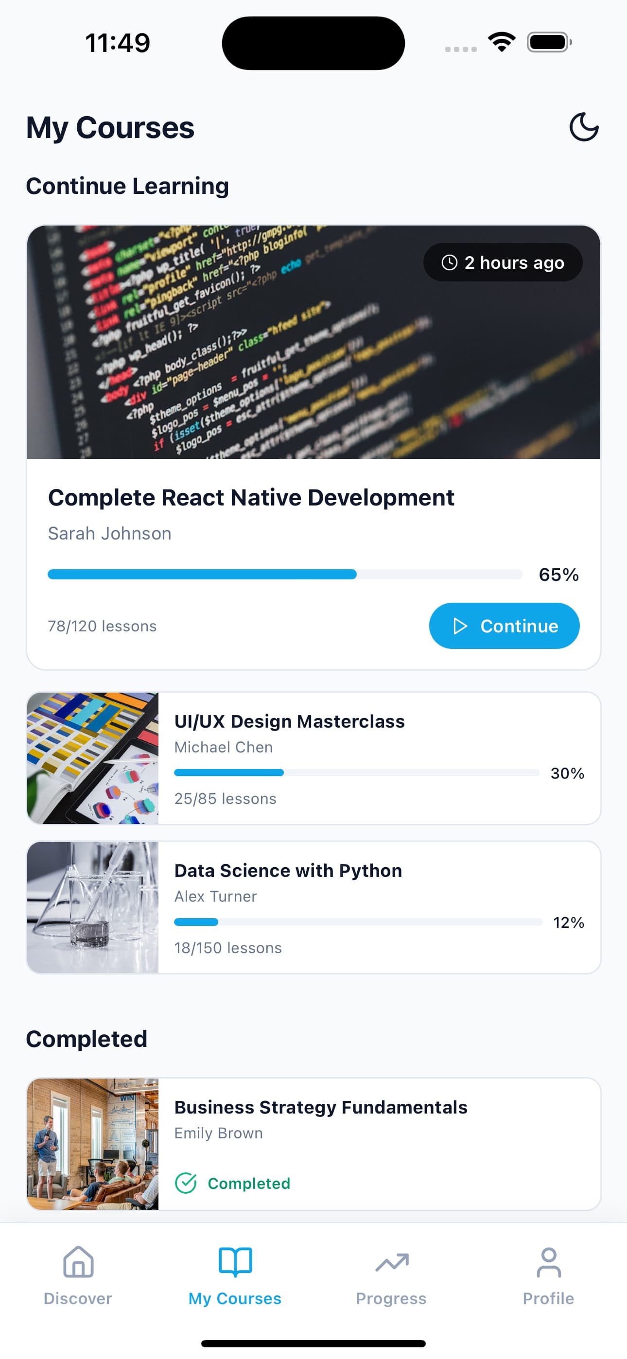 My Courses — LearnHub