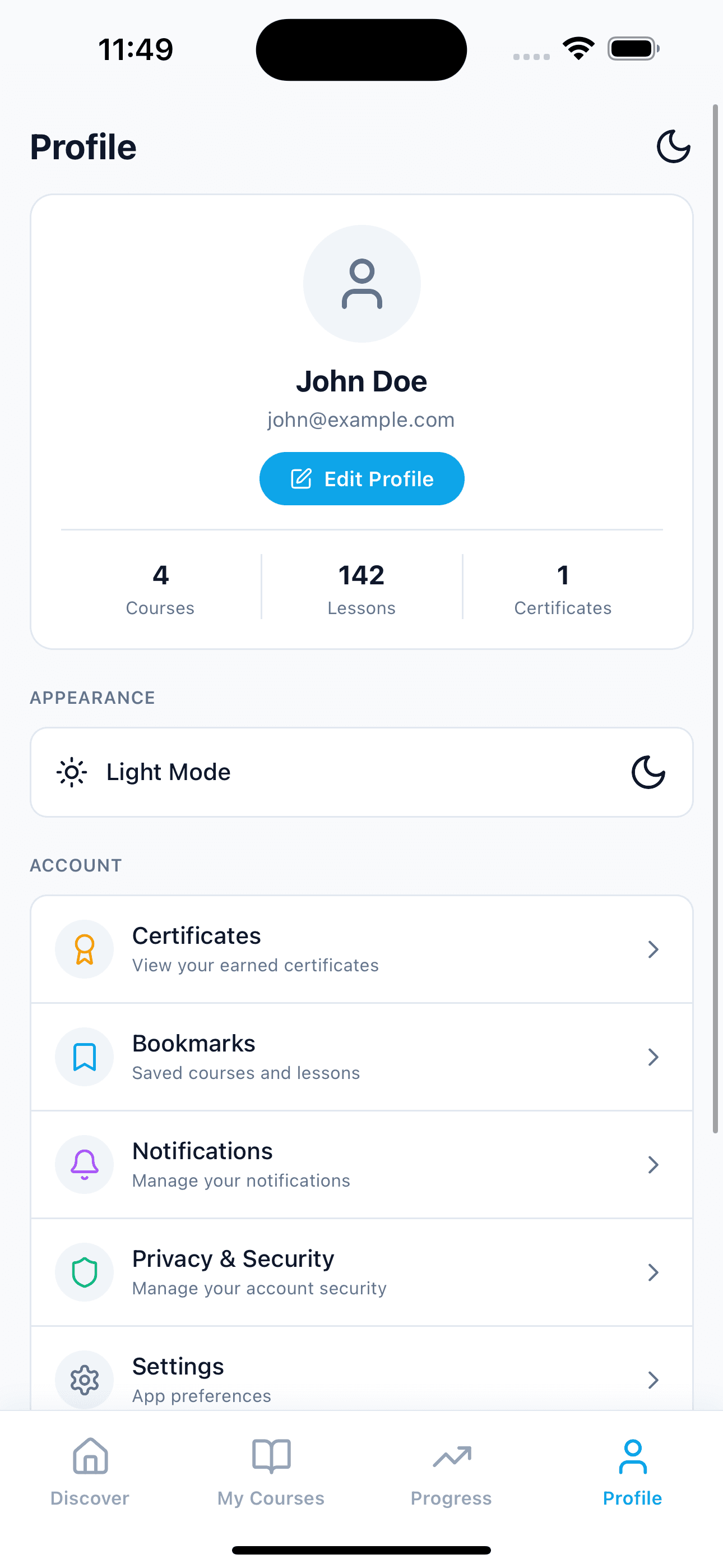 Profile — LearnHub