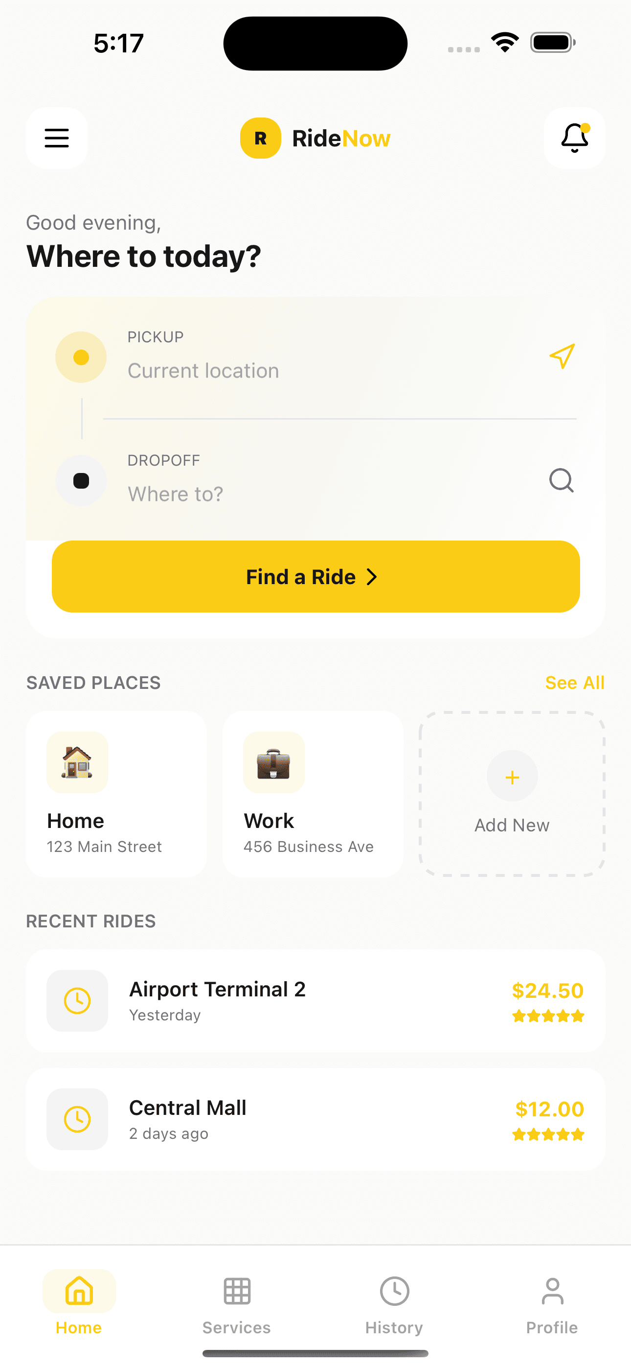 Home — Taxi Booking App