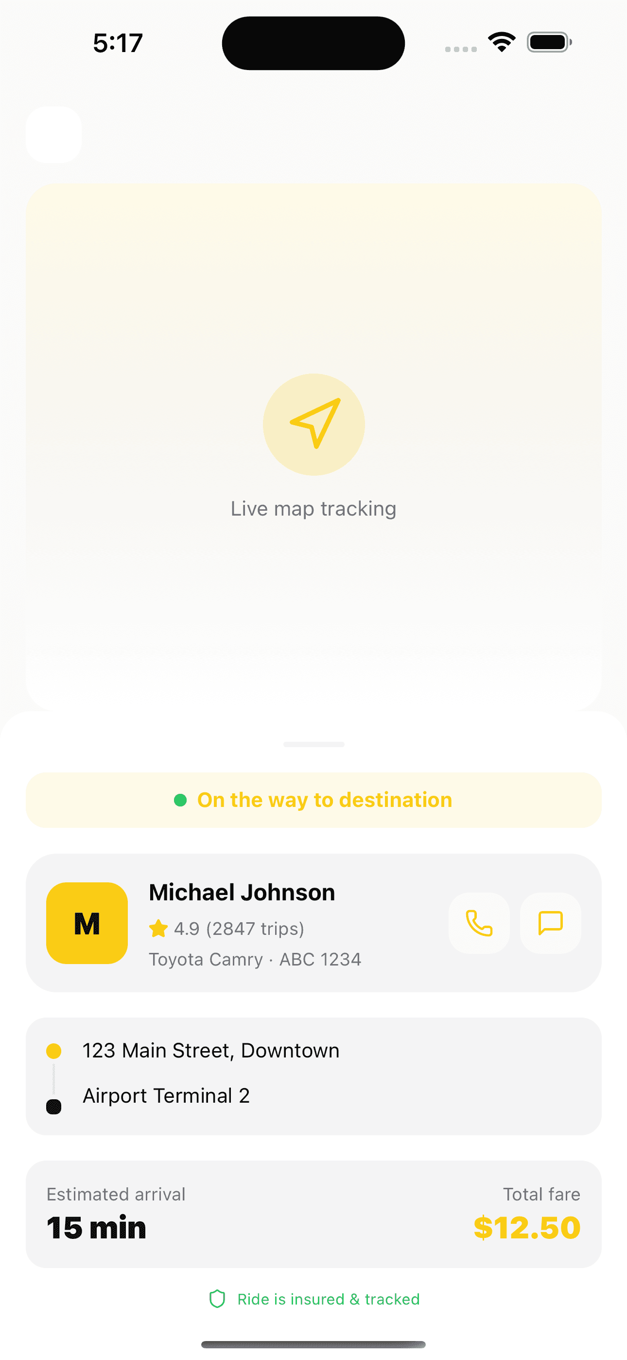Live Tracking — Taxi Booking App