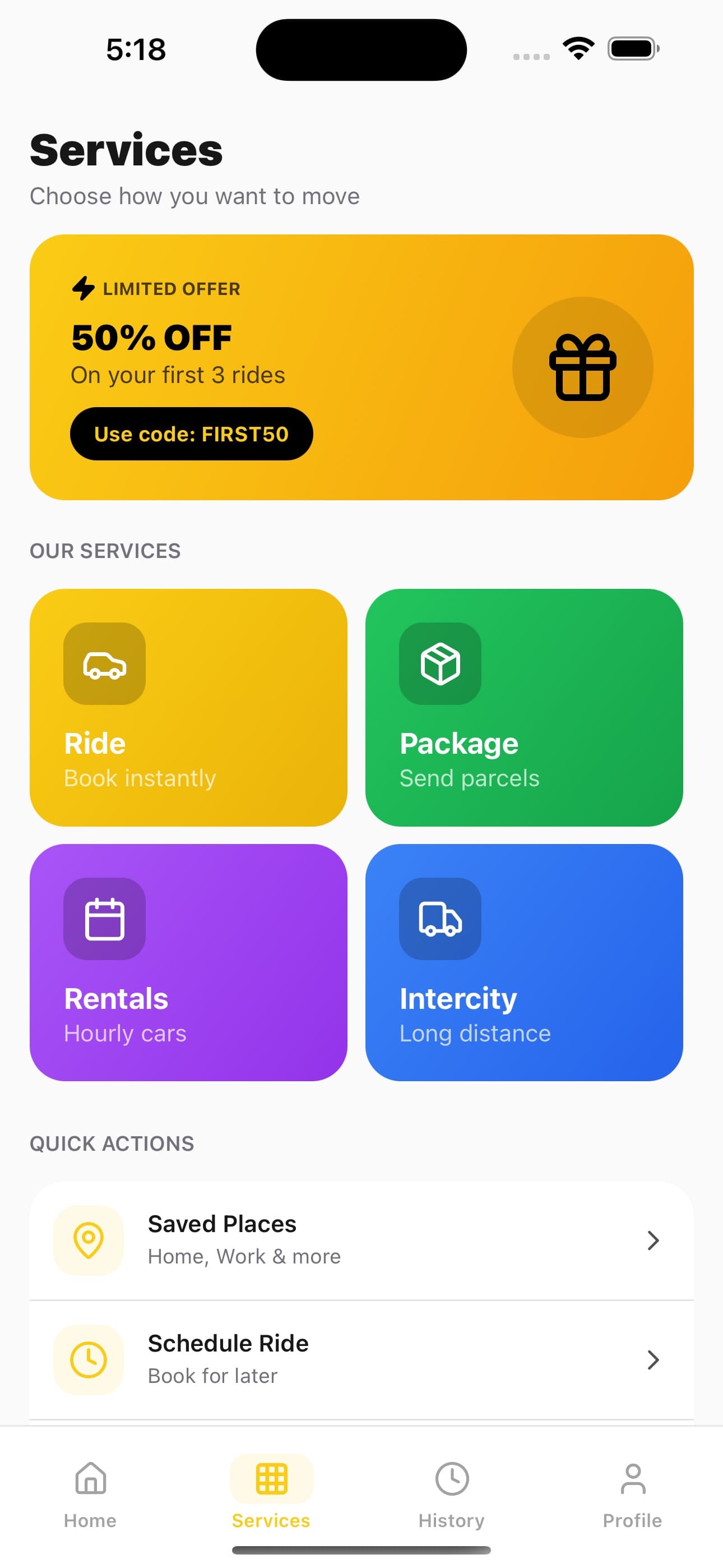 Services — Taxi Booking App