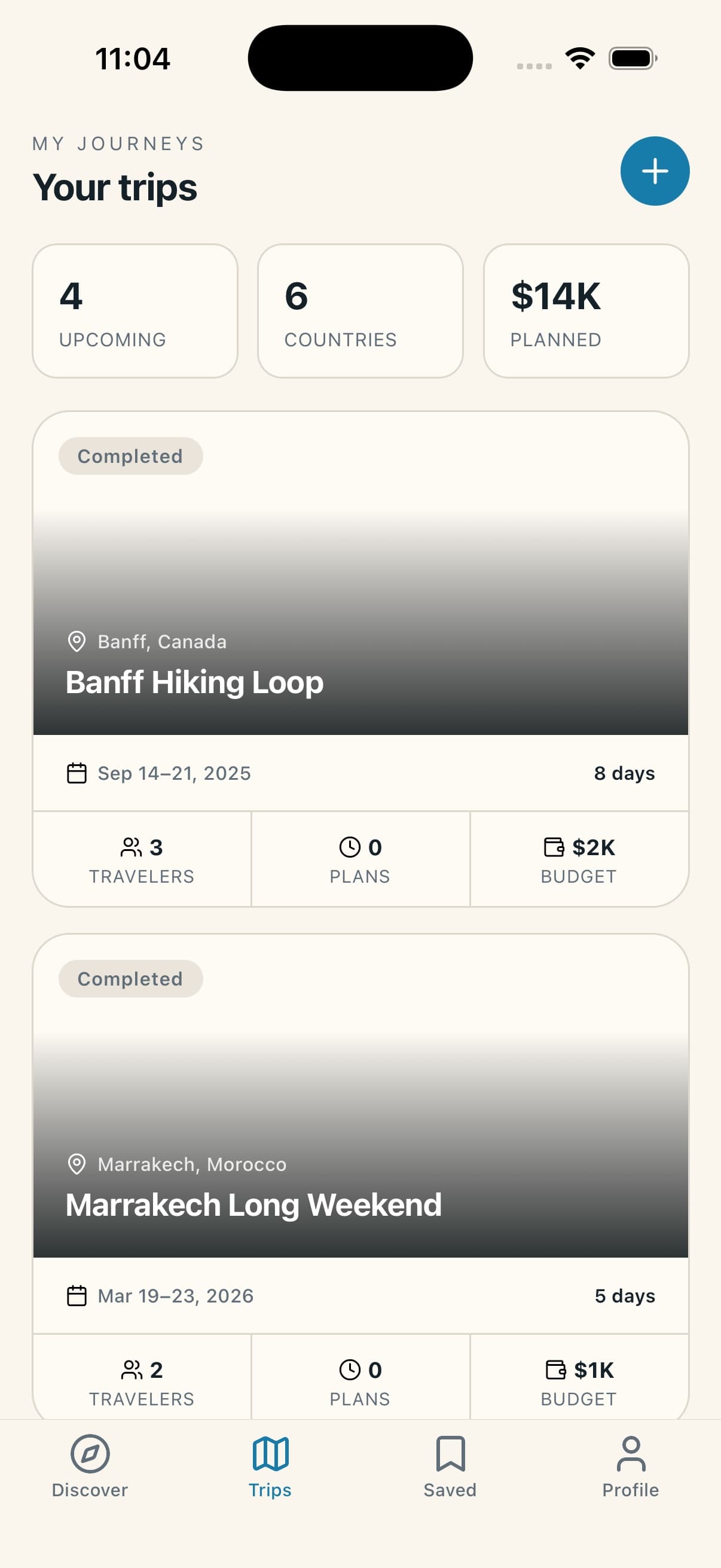 Trips Overview — AI Travel Planner