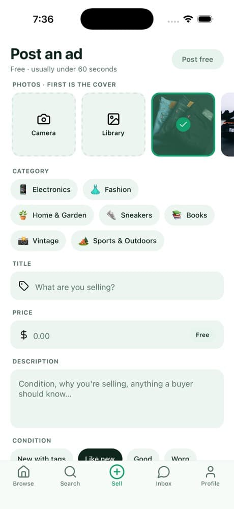 Post An Ad — All-in-One Marketplace App