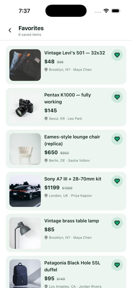 Favorites — All-in-One Marketplace App