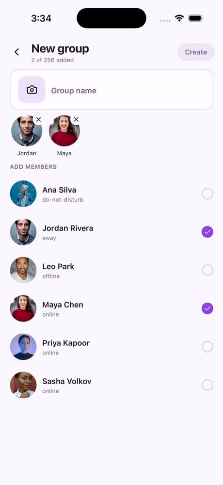 New Group — Chat & Messaging App
