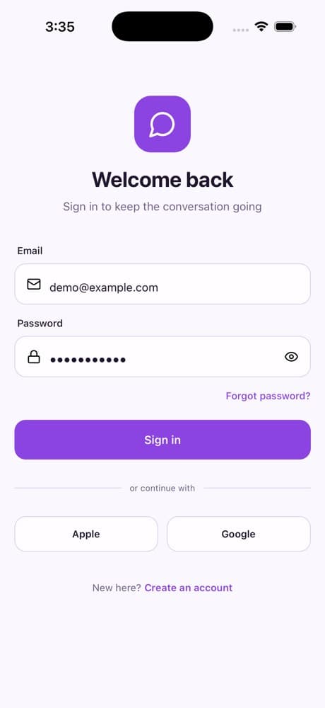 Sign In — Chat & Messaging App
