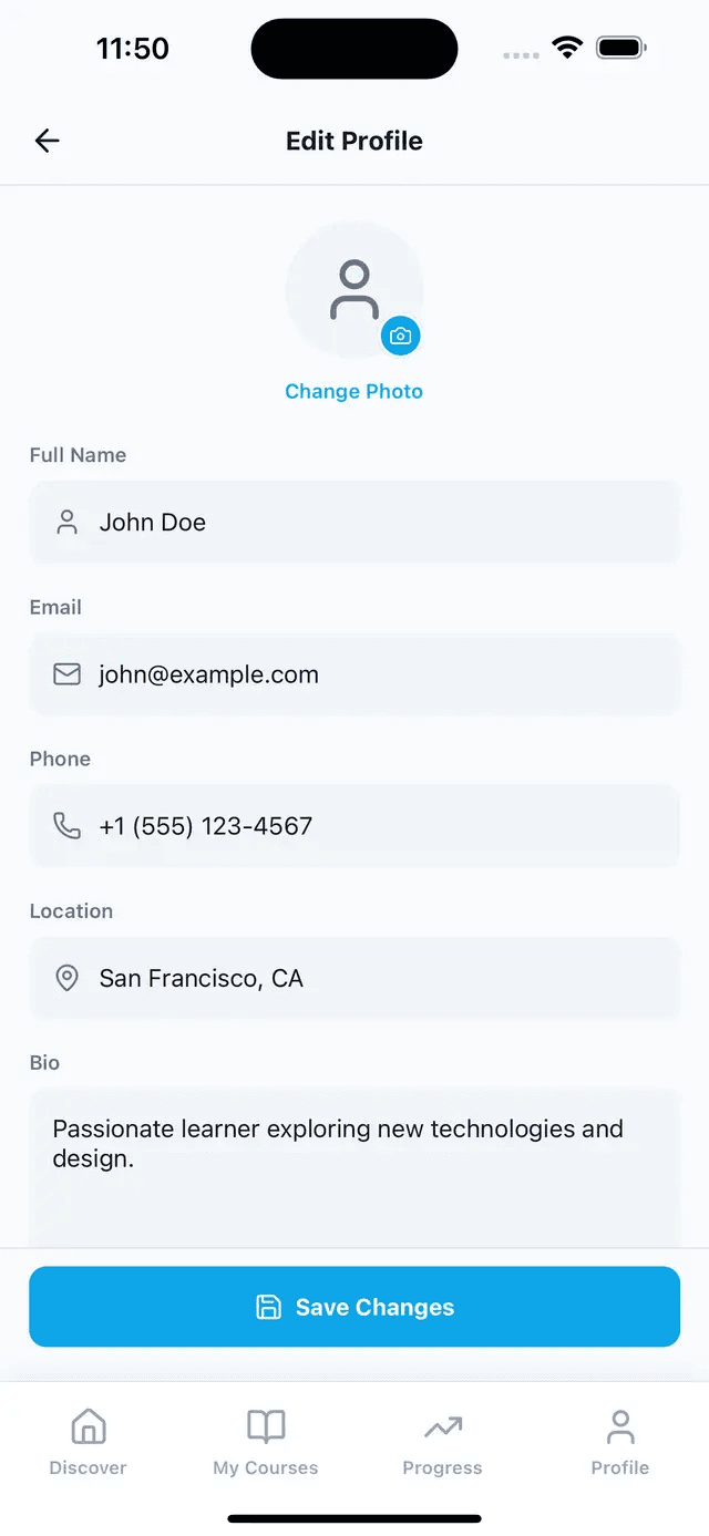 Edit Profile — Full-Stack Starter Bundle