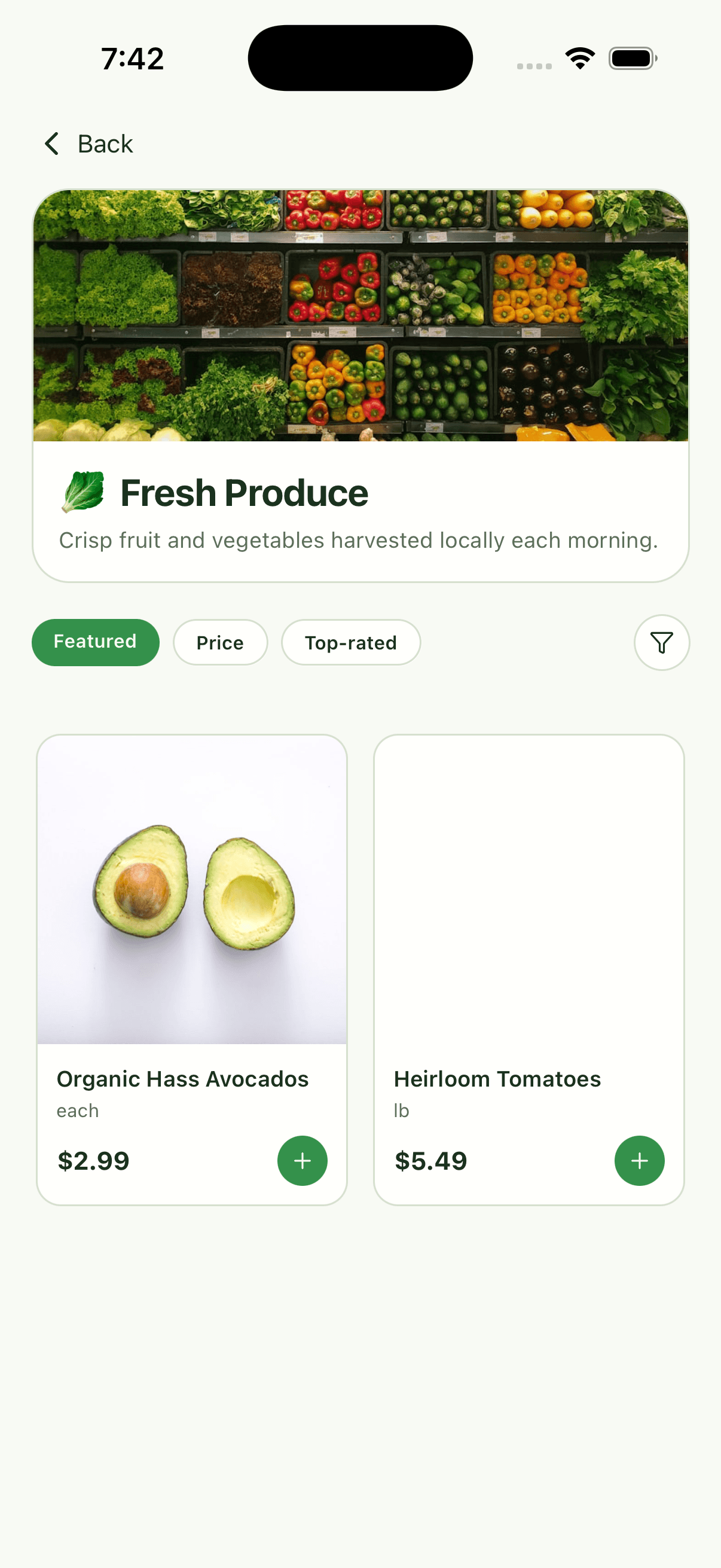 Category Detail — Grocery Delivery App
