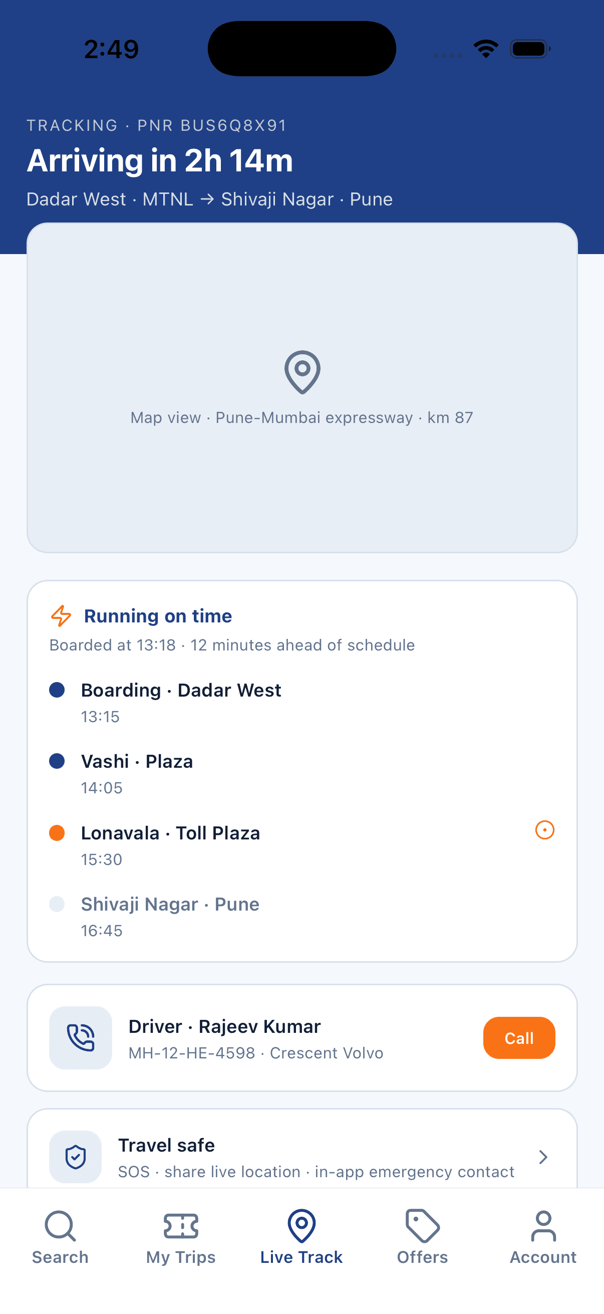 Live Track — Bus Ticket Booking App