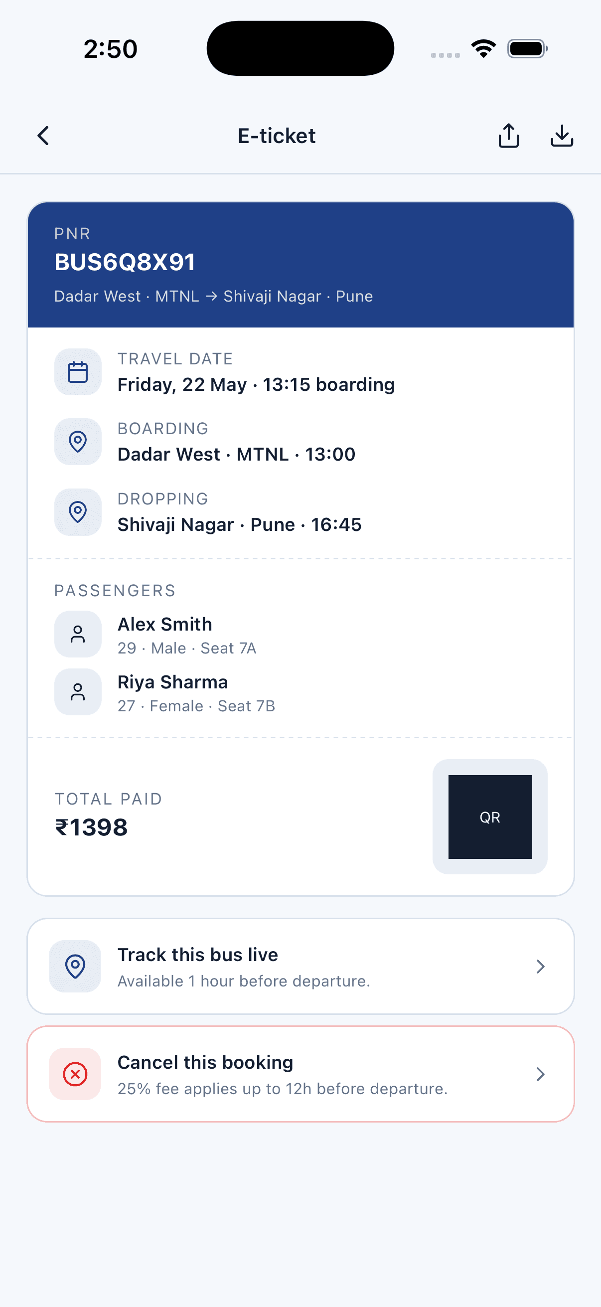 E-ticket — Bus Ticket Booking App