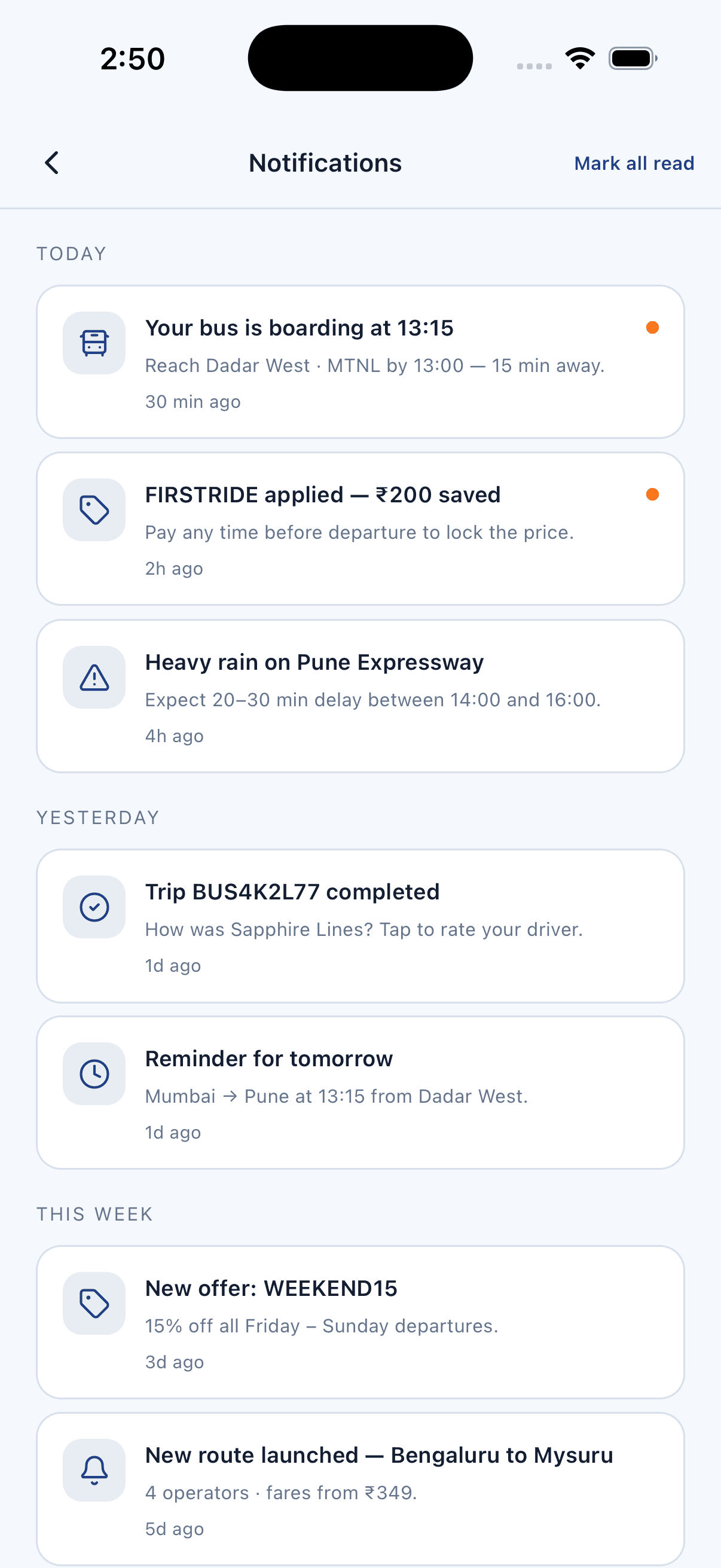 Notifications — Bus Ticket Booking App