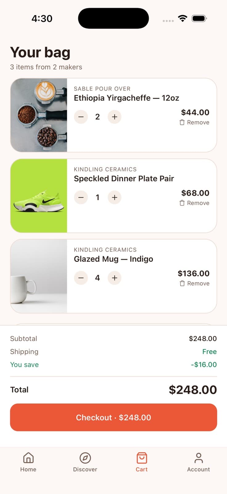 Shopping Cart — Marketly