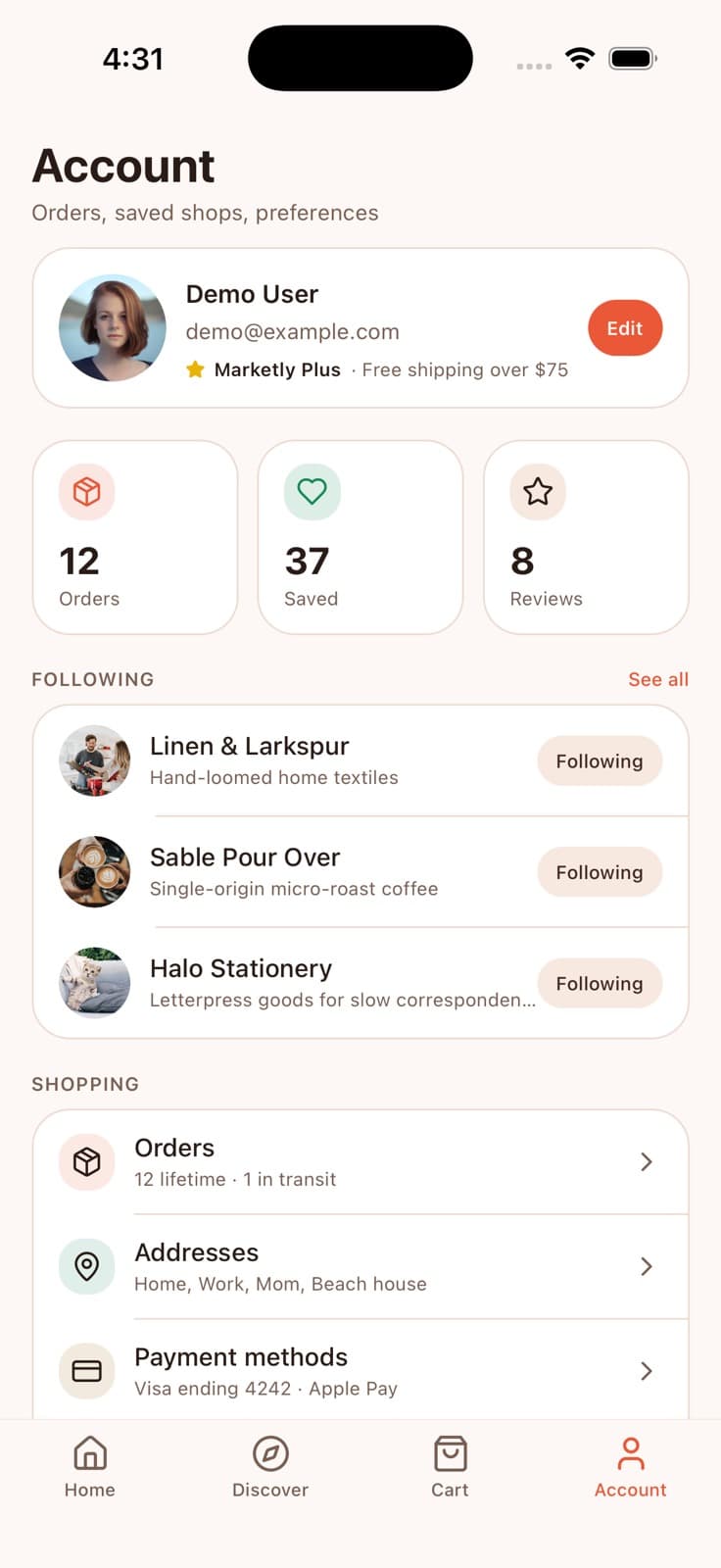 Account — Marketly