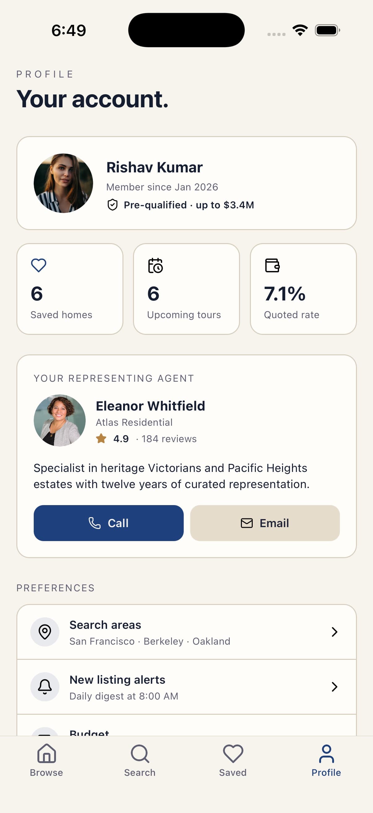 User Profile — Hearthstone — Real Estate Listings