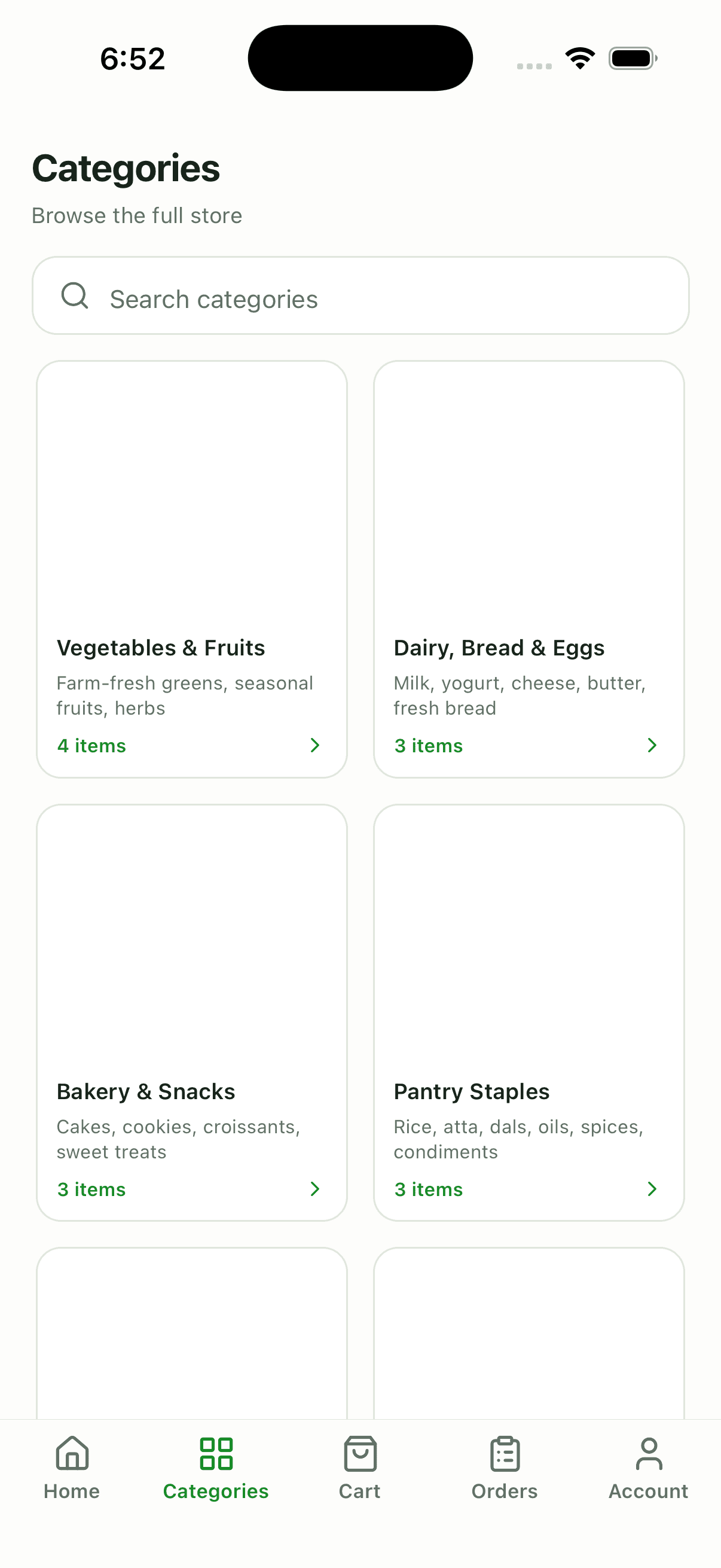Categories — Fashion Store App