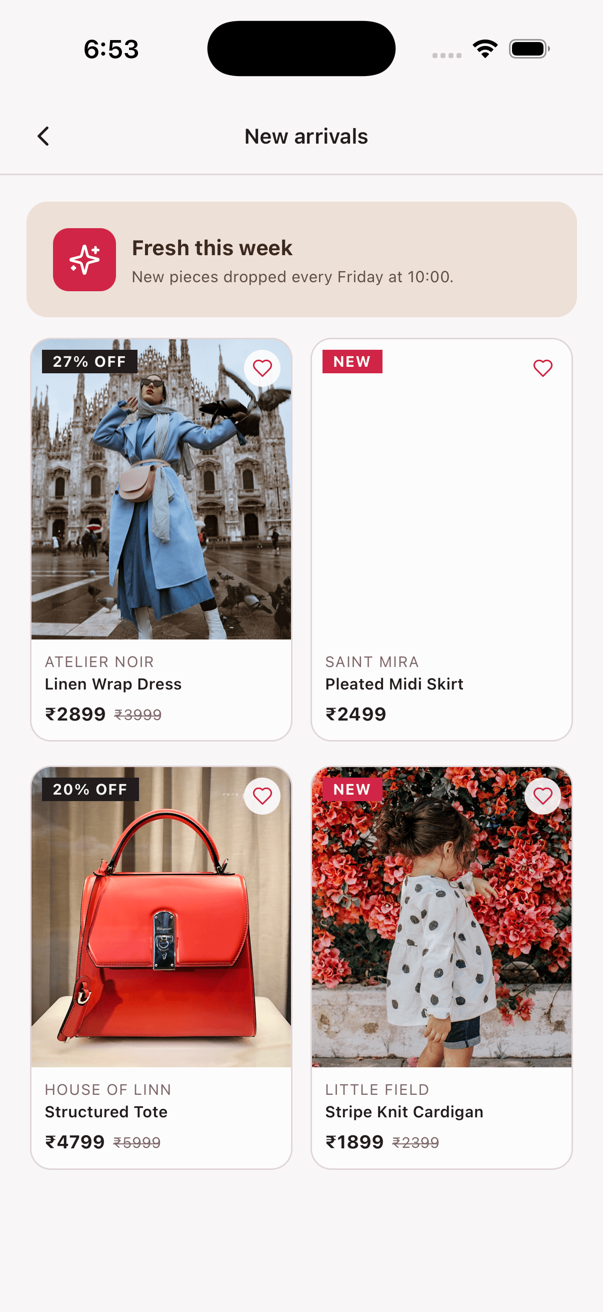 New Arrivals — Fashion Store App