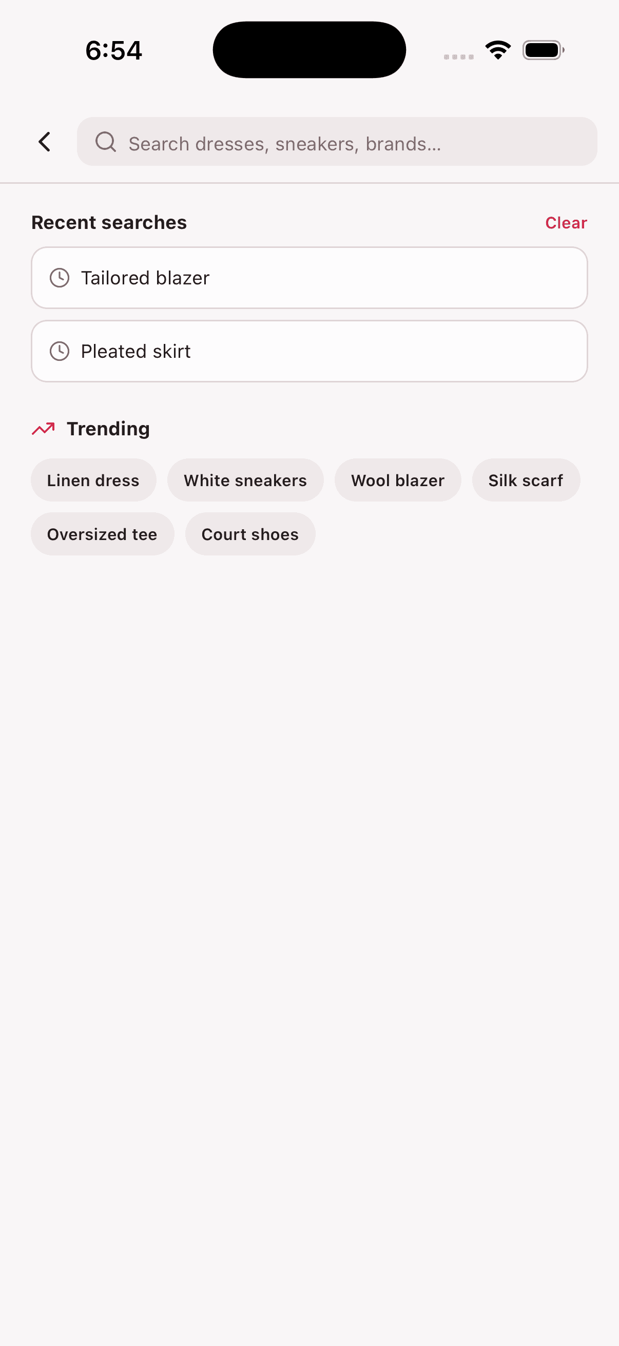 Search — Fashion Store App