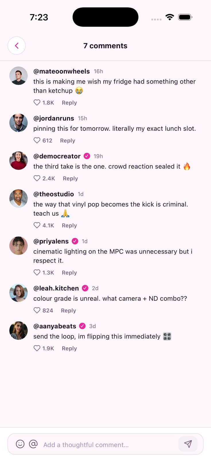 Comments — Short Video Social App