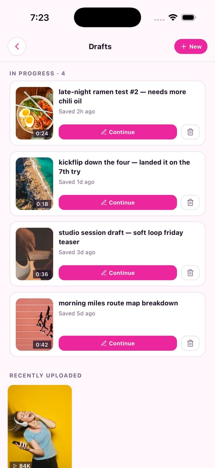 Drafts — Short Video Social App