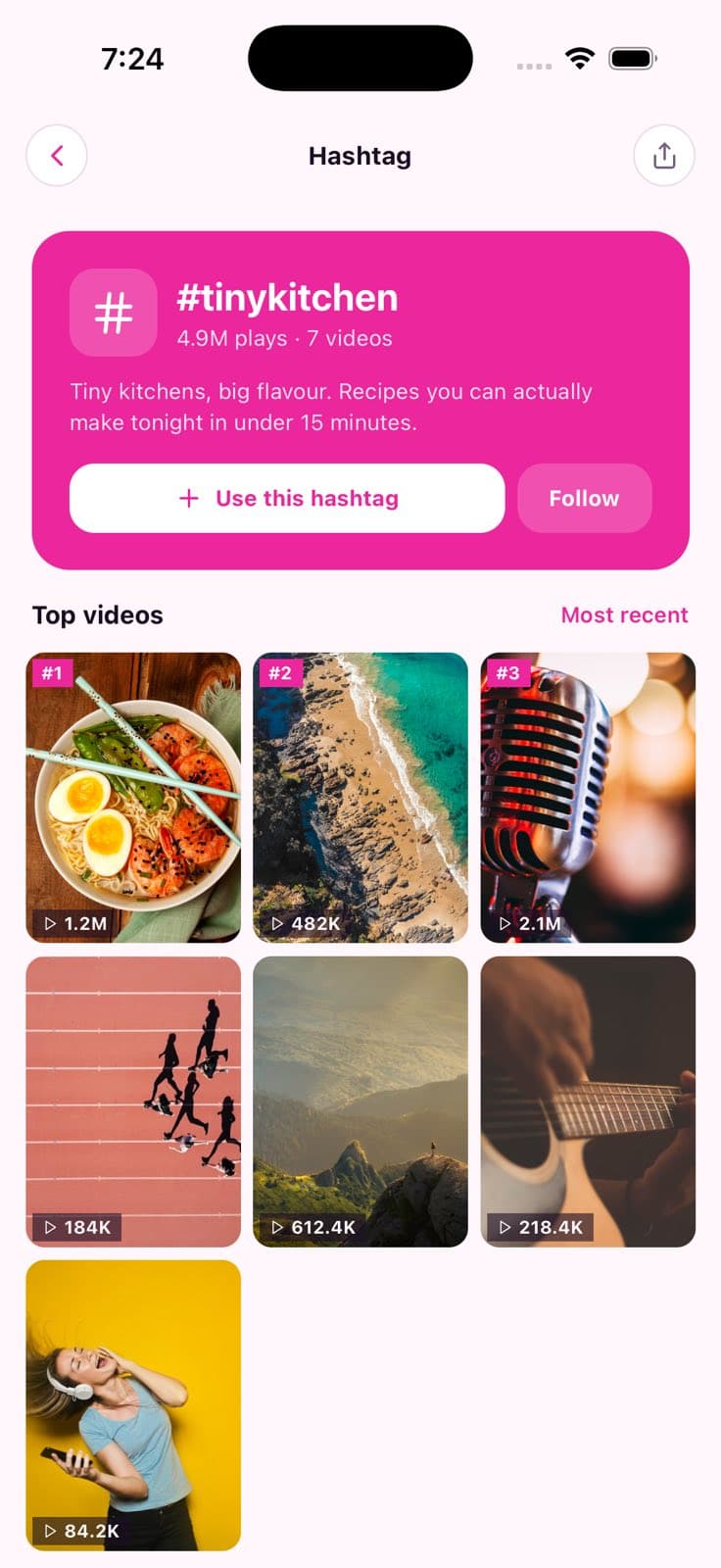 Hashtag Videos — Short Video Social App