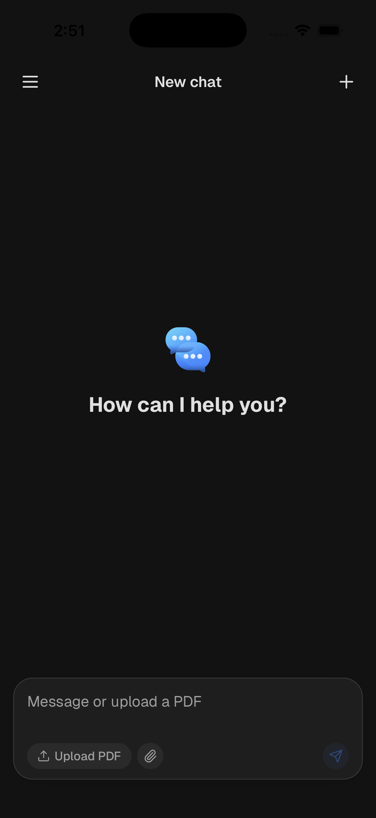 Home screenshot of Chat with PDF