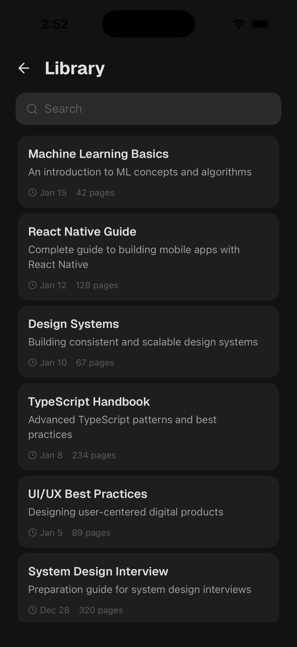 Library screenshot of Chat with PDF