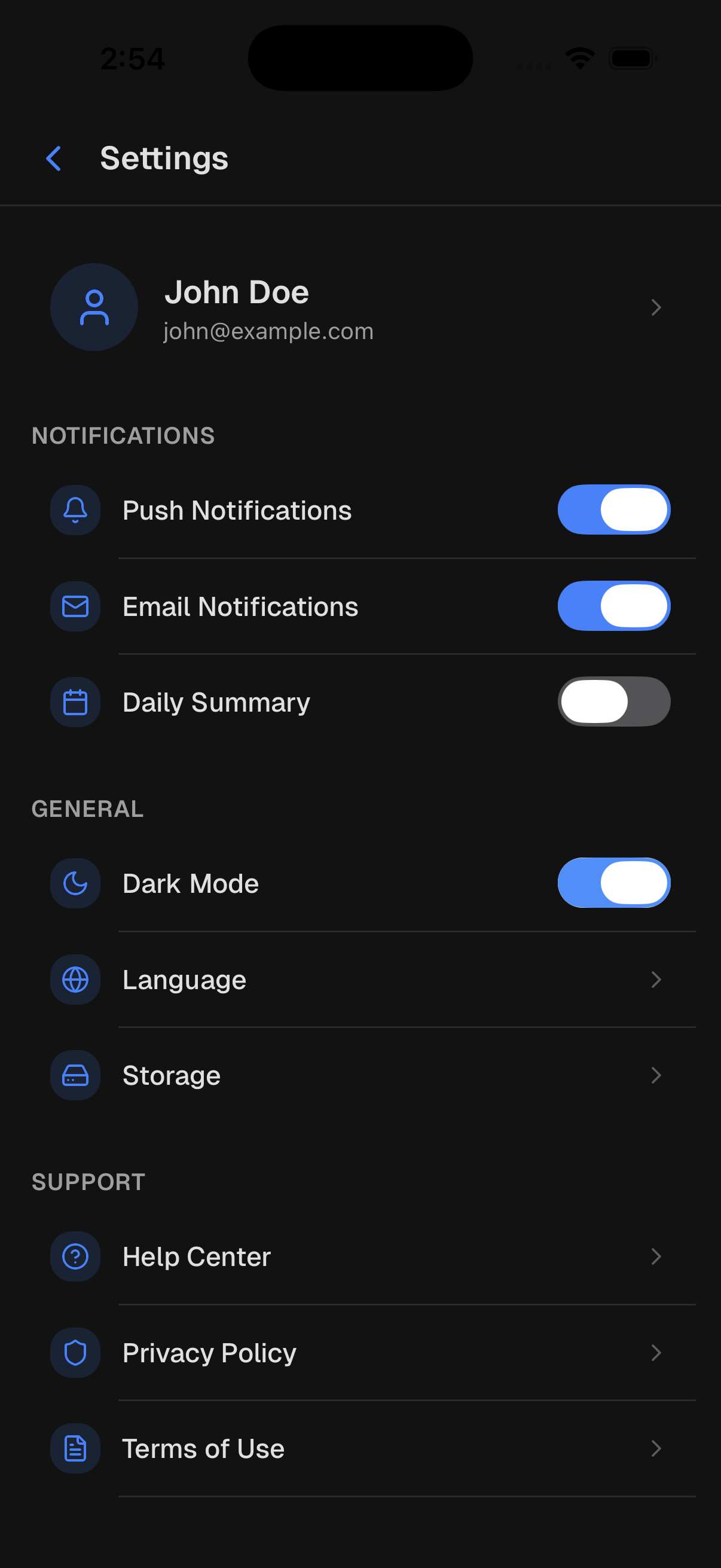 Settings screenshot of Chat with PDF