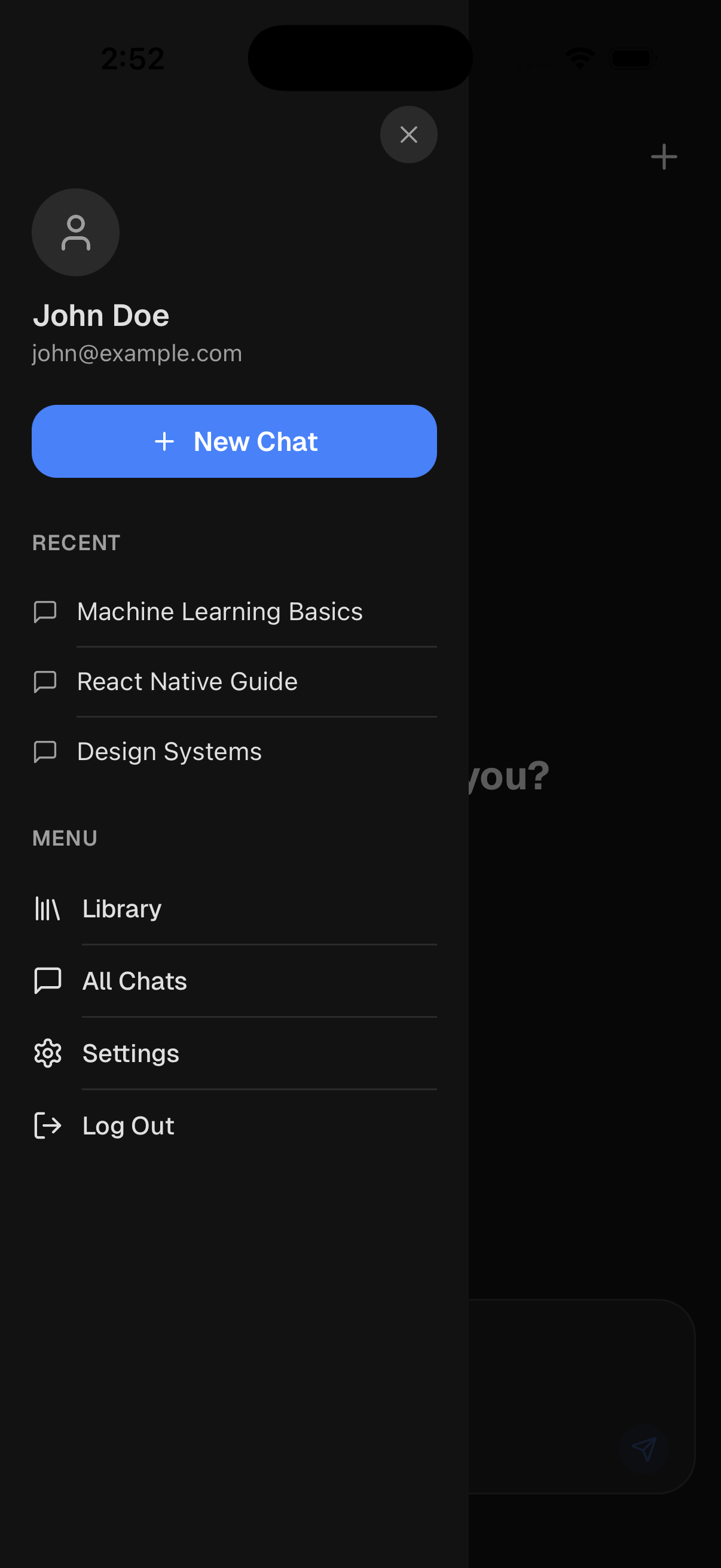 Sidebar screenshot of Chat with PDF
